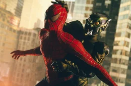 Der besessene Wissenschaftler Osborn (Willem Dafoe, r.) hat sich durch einen missgl&uuml;ckten Versuch in den gr&uuml;nen Kobold verwandelt. Nun hat Spider-Man (Tobey Maguire, l.) auch einen b&ouml;sen Gegenspieler ...