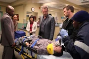 Müssen gemeinsam an einem neuen Fall arbeiten (v. l. n. r.): Foreman (Omar Epps), Adams (Odette Annable), Park (Charlyne Yi), House (Hugh Laurie) und Chase (Jesse Spencer). Müssen gemeinsam an einem neuen Fall arbeiten (v. l. n. r.): Foreman (Omar Epps), Adams (Odette Annable), Park (Charlyne Yi), House (Hugh Laurie) und Chase (Jesse Spencer).