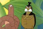 Der Regenwurm wurde Opfer von Opas Belehrungen. Er ist total verknotet.