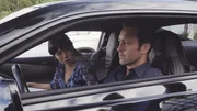 L-R: DMV Instructor (Cathy Tanaka) and Steve McGarrett (Alex O'Loughlin).