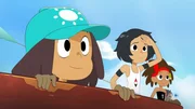 Team Tiki kommt an der Schildkr&ouml;teninsel an.