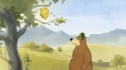 Dr. Brumm folgt einer Biene und bekommt Lust auf Honig.
