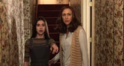 L - R: Sterling Jerins (Judy Warren), Lorraine Warren (Vera Farmiga)