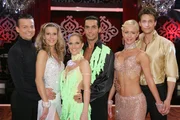Diese drei Paare treten im Halbfinale des Tanzduells der Stars gegeneinander an: V.li.: Oliver Seefeldt und Wolke Hegenbarth, Sandy M&ouml;lling und Roberto Albanese, Isabel Edvardsson und Wayne Carpendale.