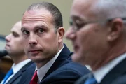 UNITED STATES - JULY 26: From left, Ryan Graves, executive director of Americans for Safe Aerospace, David Grusch, former National Reconnaissance Office representative on the Defense Department's Unidentified Aerial Phenomena Task Force, and retired Navy Commander David Fravor, testify during the House Oversight and Accountability Subcommittee on National Security, the Border, and Foreign Affairs hearing titled "Unidentified Anomalous Phenomena: Implications on National Security, Public Safety, and Government Transparency," in Rayburn Building on Wednesday, July 26, 2023. (Tom Williams/CQ-Roll Call, Inc via Getty Images) UNITED STATES - JULY 26: From left, Ryan Graves, executive director of Americans for Safe Aerospace, David Grusch, former National Reconnaissance Office representative on the Defense Department's Unidentified Aerial Phenomena Task Force, and retired Navy Commander David Fravor, testify during the House Oversight and Accountability Subcommittee on National Security, the Border, and Foreign Affairs hearing titled "Unidentified Anomalous Phenomena: Implications on National Security, Public Safety, and Government Transparency," in Rayburn Building on Wednesday, July 26, 2023. (Tom Williams/CQ-Roll Call, Inc via Getty Images)