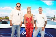 V.l.: Dieter Bohlen, Isi Glück und Anis Ferchichi (Bushido) V.l.: Dieter Bohlen, Isi Glück und Anis Ferchichi (Bushido)