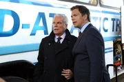 The team is stunned when Gibbs enlists the help of DiNozzo's (Michael Weatherly, right) father, Anthony DiNozzo Sr. (Robert Wagner, left) to solve a case on "NCIS".