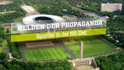 Titel "Helden der Propaganda - Sportler in der NS-Zeit" &uuml;ber dem Olympiastadion von Berlin.