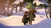 Snufkin (r.) tr&ouml;stet den einsamen Toffel.
