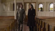 Pastor Isaiah Clay (Quentin Earl Darrington, l.); Erin Reagan (Bridget Moynahan, r.)