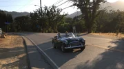 Ant Anstead and Mike Brewer sitting in Austin Healey on joyride.