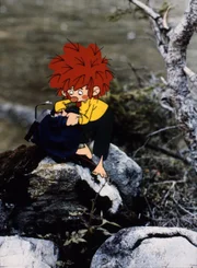 Was ist denn wohl in dem Rucksack? Der Pumuckl &uuml;berpr&uuml;ft den Inhalt.