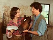 Felicitas (Julia Richter) geht ihrem alten Freund, dem Tierarzt Valentin (Timothy Peach) zur Hand.