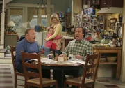 Dress" - When Cheryl offers Dana the use of her wedding gown, Jim and Andy try to cover up the fact that the dress was destroyed in a fiery sports celebration years ago, on "According to Jim," TUESDAY, FEBRUARY 22 (9:19-10:00 p.m., ET), on the ABC Television Network. (ABC/MICHAEL ANSELL) LARRY JOE CAMPBELL, TAYLOR ATELIAN, COURTNEY THORNE-SMITH, JIM BELUSHI
