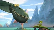 Gigantosaurus: Giganto geht es gar nicht gut; Mazu vermutet Zahnschmerzen und die Dinos begeben sich in die Oase, um zu helfen.