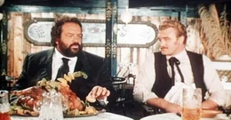 L-R: Buddy (Bud Spencer) und Sheriff Bronson (Joe Bugner)