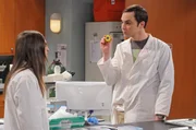 Sheldon (Jim Parsons, r.) wird dazu gezwungen, Urlaub zu machen. Daraufhin beschlie&szlig;t er zum Leidwesen von Amy (Mayim Bialik, l.), gemeinsam mit ihr in ihrem Labor zu arbeiten ...