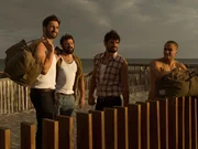 Die neuen Escort Boys Ben (Guillaume Labbé, l.), Ludo (Thibaut Evrard, 2.v.l.), Mathias (Simon Ehrlacher, 2.v.r.), und Zak (Corentin Fila, r.) starten zu ihrem ersten Auftrag. Die neuen Escort Boys Ben (Guillaume Labbé, l.), Ludo (Thibaut Evrard, 2.v.l.), Mathias (Simon Ehrlacher, 2.v.r.), und Zak (Corentin Fila, r.) starten zu ihrem ersten Auftrag.