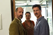 &Uuml;berraschende Gest&auml;ndnisse, v.li.: Christoph Maria Herbst als Stephan Berger, Janina Uhse als Anna Wittmann, Florian David Fitz als Thomas B&ouml;ttcher