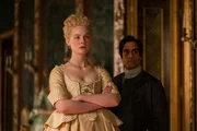 The Great -- &ldquo;The Devil's Lunch&rdquo; - Episode 204 -- The Ottoman Ambassador pays Catherine a visit. Catherine (Elle Fanning) and Orlo (Sacha Dhawan), shown.