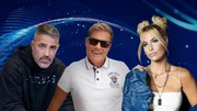 V.l.: Anis Ferchichi (Bushido), Dieter Bohlen und Isi Gl&uuml;ck bilden die neue DSDS Jury 2025.