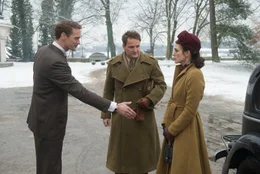 (v.l.n.r.) Stephen Lubert (Alexander Skarsg&aring;rd); Lewis Morgan (Jason Clarke); Rachael Morgan (Keira Knightley)