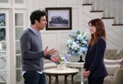 Marshall und Lily (Alyson Hannigan, r.) sind sauer auf Ted (Josh Radnor, l.): Sie haben immer noch kein Hochzeitsgeschenk von ihm bekommen, obwohl sie ihm immer wieder dezente Hinweise gegeben haben ...