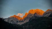 Sonnenuntergang in den albanischen Alpen.
