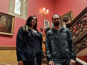 Nick Groff and Katrina Weidman at Hinchingbrooke House.
