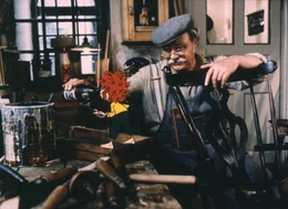 Meister Eder (Gustl Bayrhammer) und Pumuckl.