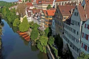 Der Neckar in der Universit&auml;tsstadt T&uuml;bingen.