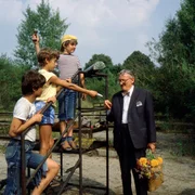 Von links: die Buben (Tobias Herrmann, Horst Besser, Helmut Scheich) und der Rentner (Hans Stadtm&uuml;ller).