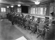 View of the telephone exchange at Hitler's headquarters 'Wolfsschanze' in Rastenburg, East Prussia (or 'Werwolf' in Winnizia/Ukraine)- No further details; probably summer 1941 or 1942 (Photo by ullstein bild/ullstein bild via Getty Images)