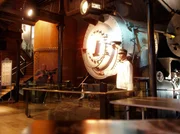 Kessel einer Dampflok im Railroad Memorial Museum Altoona, Pennsylvania.