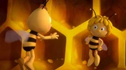 "Die Biene Maja", "Falscher Alarm." Willi hat eine aufregende Neuigkeit f&uuml;r Maja. Er hat einen B&auml;ren gesehen. Wie alle wissen, lieben B&auml;ren Bienenhonig. F&uuml;r Maja steht somit fest, den Bienenstock vor der Gefahr zu warnen. Die Bienenk&ouml;nigin reagiert sofort und l&auml;sst den gesamten Stock r&auml;umen. Da stellt sich heraus, dass Willi nur einen Teddyb&auml;ren gesehen haben kann. Maja und Willi m&uuml;ssen der K&ouml;nigin nun wohl gestehen, dass ein Missverst&auml;ndnis Ursache f&uuml;r den Fehlalarm gewesen ist.