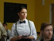 Michelle in her uniform at the diner.