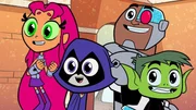 v.li.: Starfire, Raven, Cyborg, Beast Boy