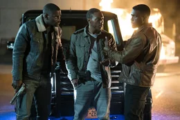 L-R: 7 & 7 (Mo McRae), Lorenzo (Jermel Howard), Dmitri (Y'lan Noel)