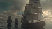 The Battle of Cape St Mary 1804. The four Spanish frigates, Medea, Santa Clara, Fama, and Las Mercedes as they sail from South America to Cadiz in Spain loaded with silver from Spain's mints in her South American territories. The Battle of Cape St Mary 1804. The four Spanish frigates, Medea, Santa Clara, Fama, and Las Mercedes as they sail from South America to Cadiz in Spain loaded with silver from Spain's mints in her South American territories.