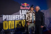 Lucas Pinheiro Braathen (l.) gesehen am 22. Januar 2026 in Kitzb&uuml;hel, &Ouml;sterreich.