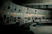 Der verlassene Kontrollraum von Reaktor 4 im Kernkraftwerk Tschernobyl