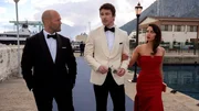Um an den Verd&auml;chtigen heranzukommen, haben Orson Fortune (Jason Statham, l.) und Sarah Fidel (Aubrey Plaza, r.) den Hollywoodstar Danny Francesco (Josh Hartnett, M.) zwangsrekrutiert.