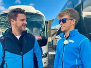 Reporter Ralf Herrmann (l.) mit Scout Sebastian