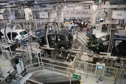 The Volkswagen production line.