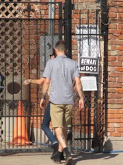 Mariah and Marcel meeting the adopter before the meet and greet.