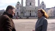 Karl Hohenlohe, Katrin Unterreiner vor der Karlskirche.