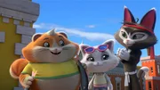 Milady nimmt Metti mit zu ihrem alten Katz-Fu-Lehrer, damit Metti lernt sich selbst zu verteidigen. Cato (r.) weiht Metti in die Geheimnisse des Katz-Fu ein.