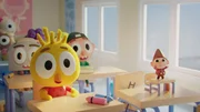 In der Klasse wird Bob (r.) oft &uuml;bersehen, w&auml;hrend Karla (l.) immer gefragt wird. Auch die anderen Kinder nehmen oft wenig Notiz vom kleinen Wichtel Bob.