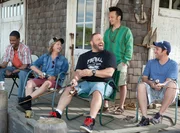 L-R: Kurt McKenzie (Chris Rock), Marcus Higgins (David Spade), Eric Lamonsoff (Kevin James), Rob Hilliard (Rob Schneider), Lenny Feder (Adam Sandler).