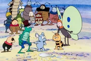 Alexander berät mit Willi und den anderen Insekten, wo man nach Maja suchen kann. Alexander berät mit Willi und den anderen Insekten, wo man nach Maja suchen kann.